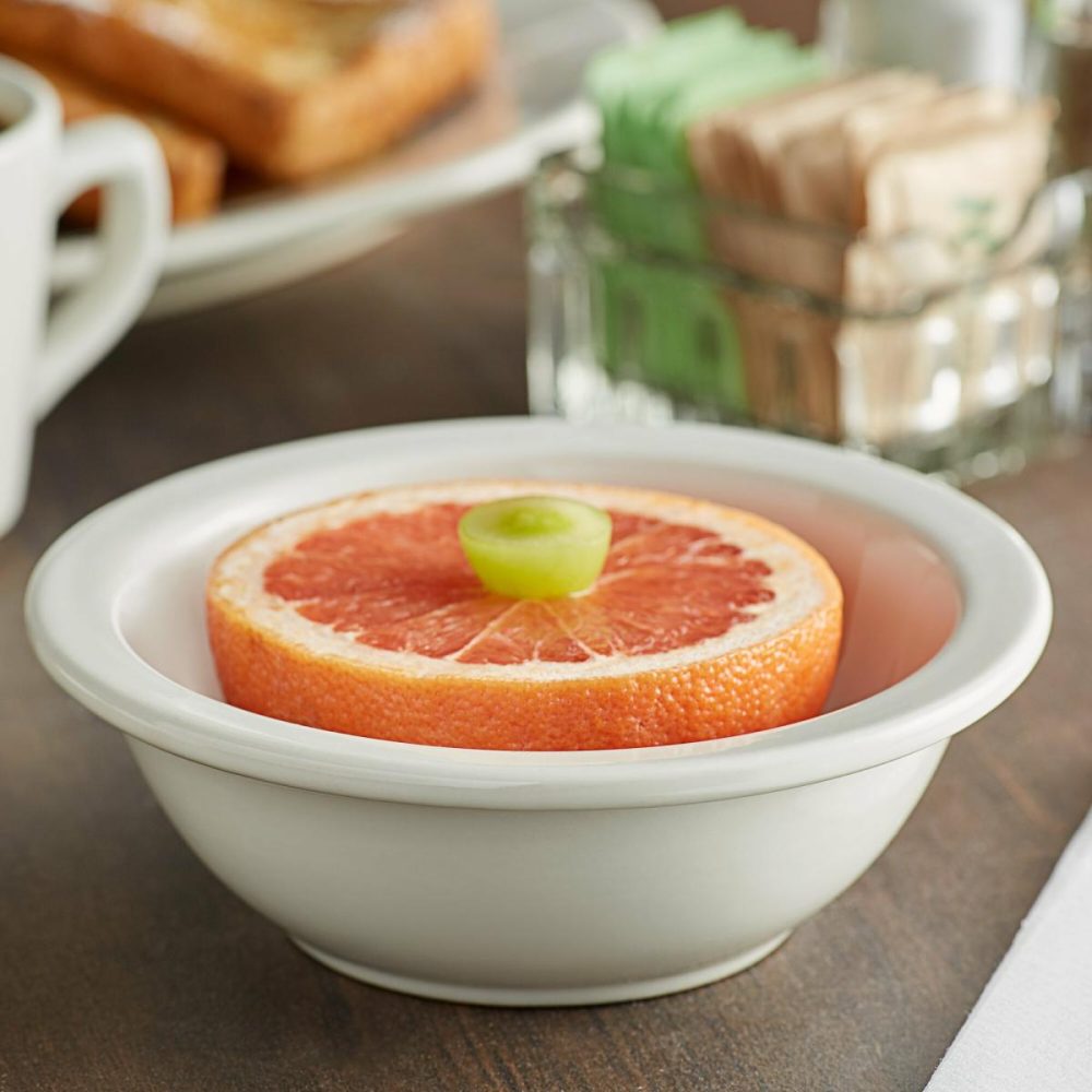 China Bowls |  13 Oz. Bright White Rolled Edge Stoneware Grapefruit Bowl – 36/Case