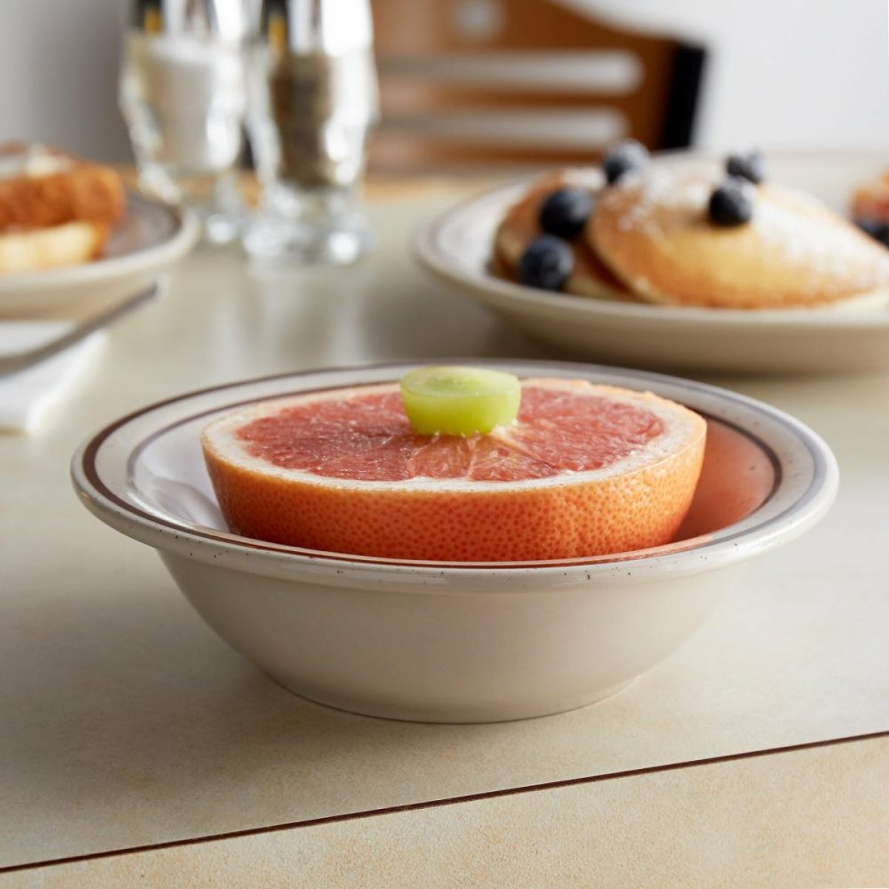 China Bowls |  13 Oz. Brown Speckle Narrow Rim Stoneware Grapefruit Bowl / Dish – 36/Case