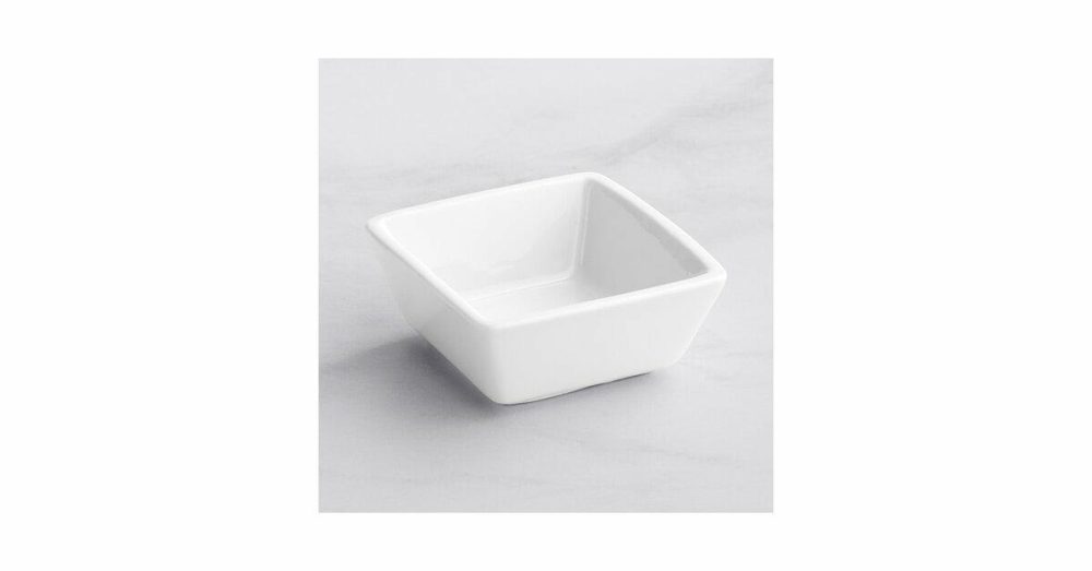 China Bowls |  2.75 Oz. Square Bright White Porcelain Sauce Cup – 36/Case