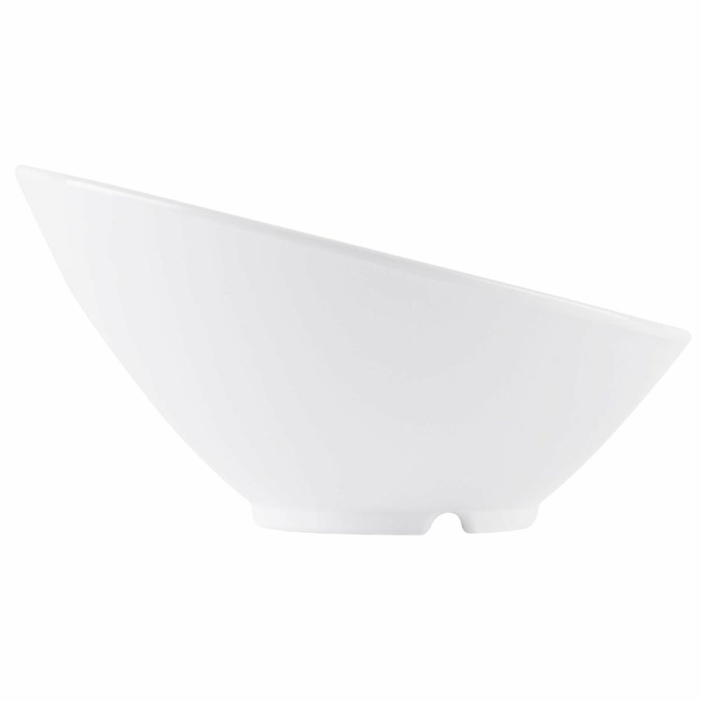 China Bowls |  20 Oz. Bright White Slanted Porcelain Bowl – 12/Case