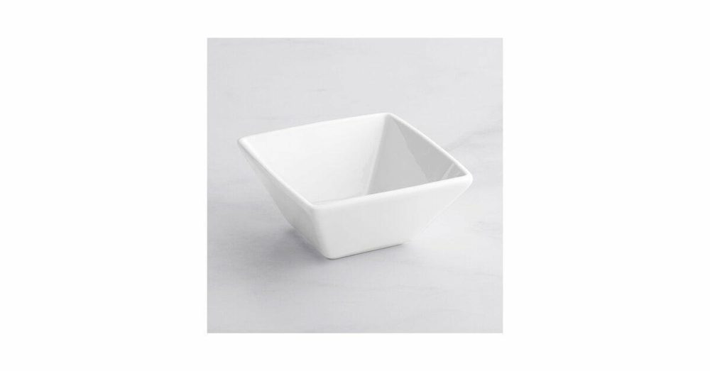 China Bowls |  8 Oz. Square Bright White Porcelain Bowl – 36/Case