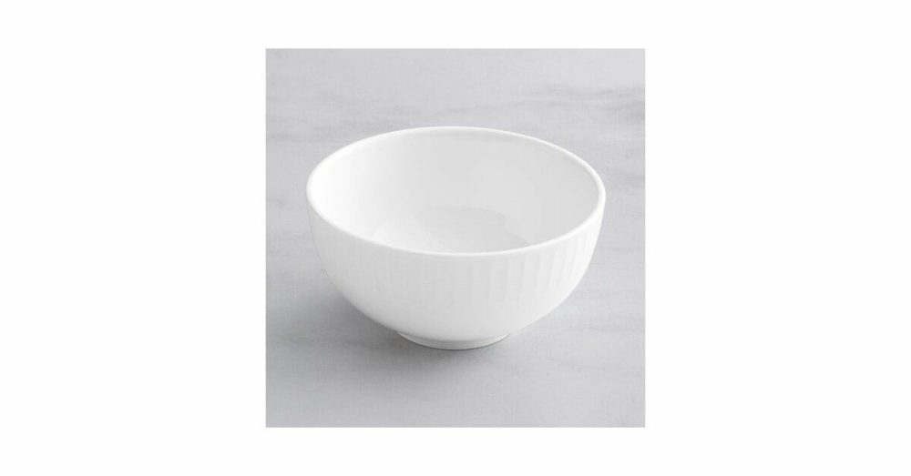 China Bowls |  Cordelia 12 Oz. Bright White Embossed Porcelain Bowl – 36/Case