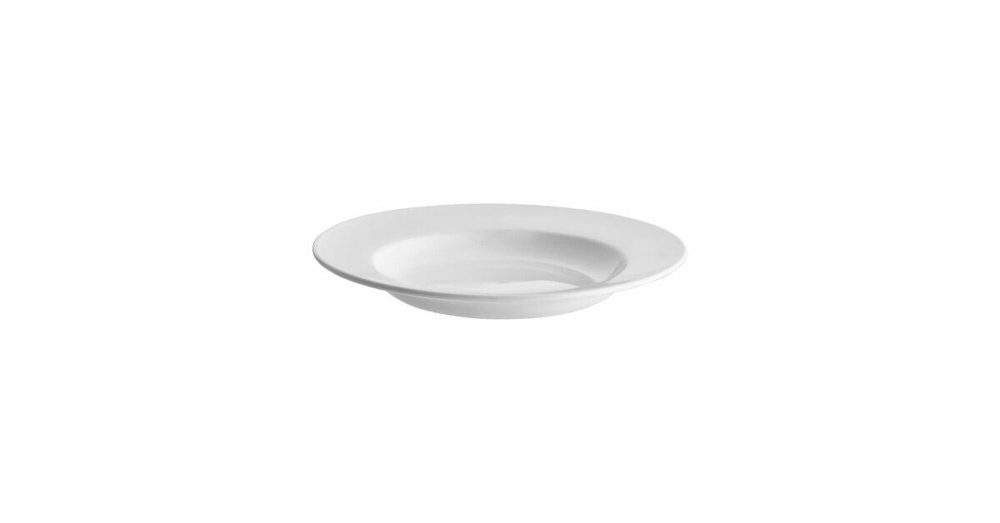 China Bowls |  Liana 9 Oz. Bright White Embossed Lines Wide Rim Porcelain Soup Bowl – 12/Case