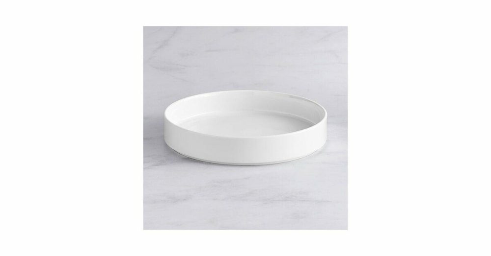 China Bowls |  Lore 10 3/4" Bright White Raised Rim Porcelain Deep Plate – 12/Case