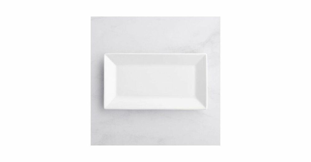 China Platters And Trays |  10" X 5 1/2" Bright White Rectangular Porcelain Platter – 24/Case