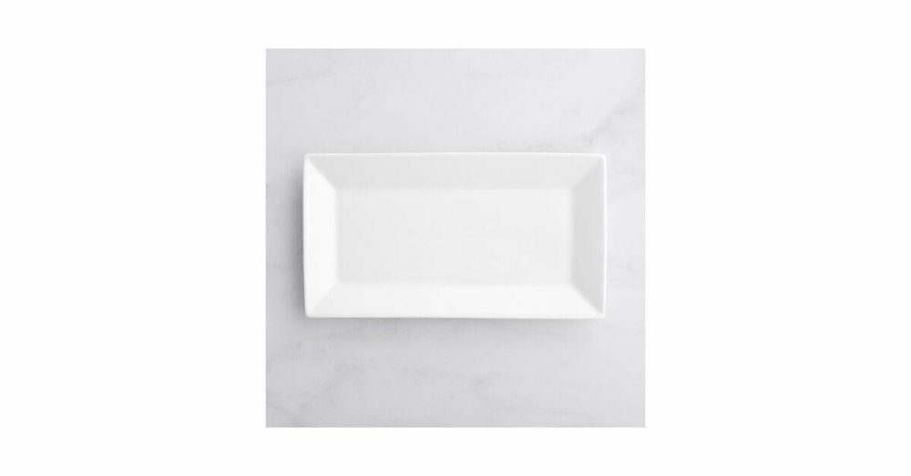 China Platters And Trays |  11 1/2" X 6 1/4" Bright White Rectangular Porcelain Platter – 12/Case