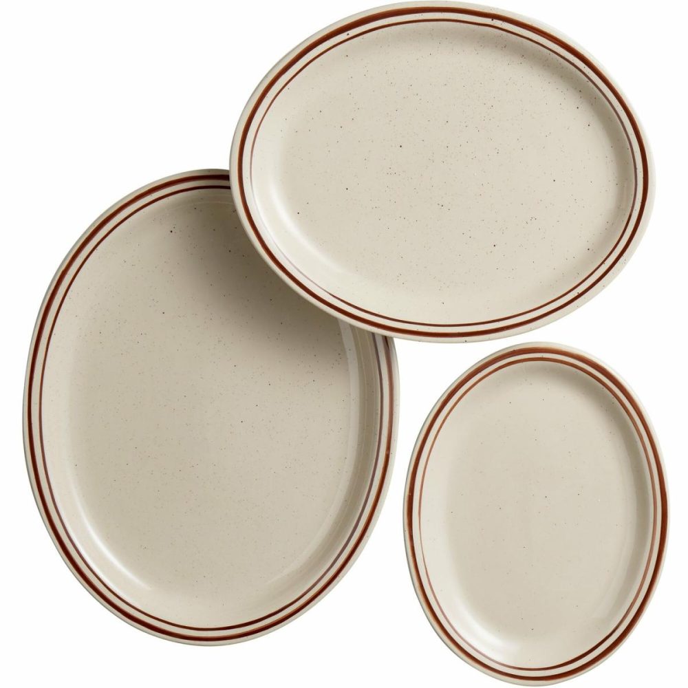 China Platters And Trays |  11 1/2" X 9 1/8" Brown Speckle Narrow Rim Oval Stoneware Platter – 12/Case