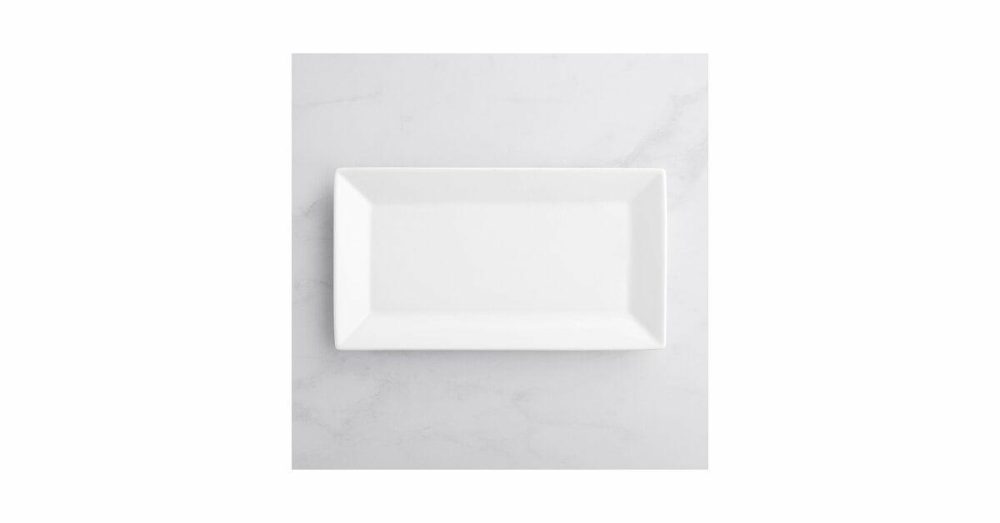 China Platters And Trays |  13" X 7 1/4" Bright White Rectangular Porcelain Platter – 12/Case