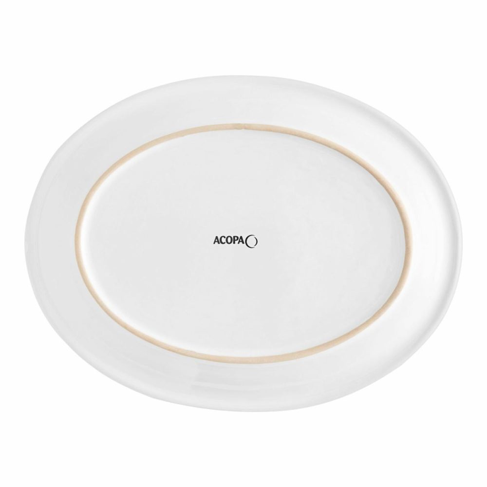 China Platters And Trays |  9 1/2" X 7 1/4" Bright White Narrow Rim Oval Stoneware Platter – 24/Case