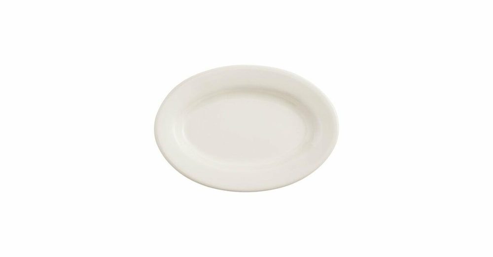 China Platters And Trays |  9 3/4" X 7 1/2" Bright White Oval Coupe Stoneware Platter – 24/Case