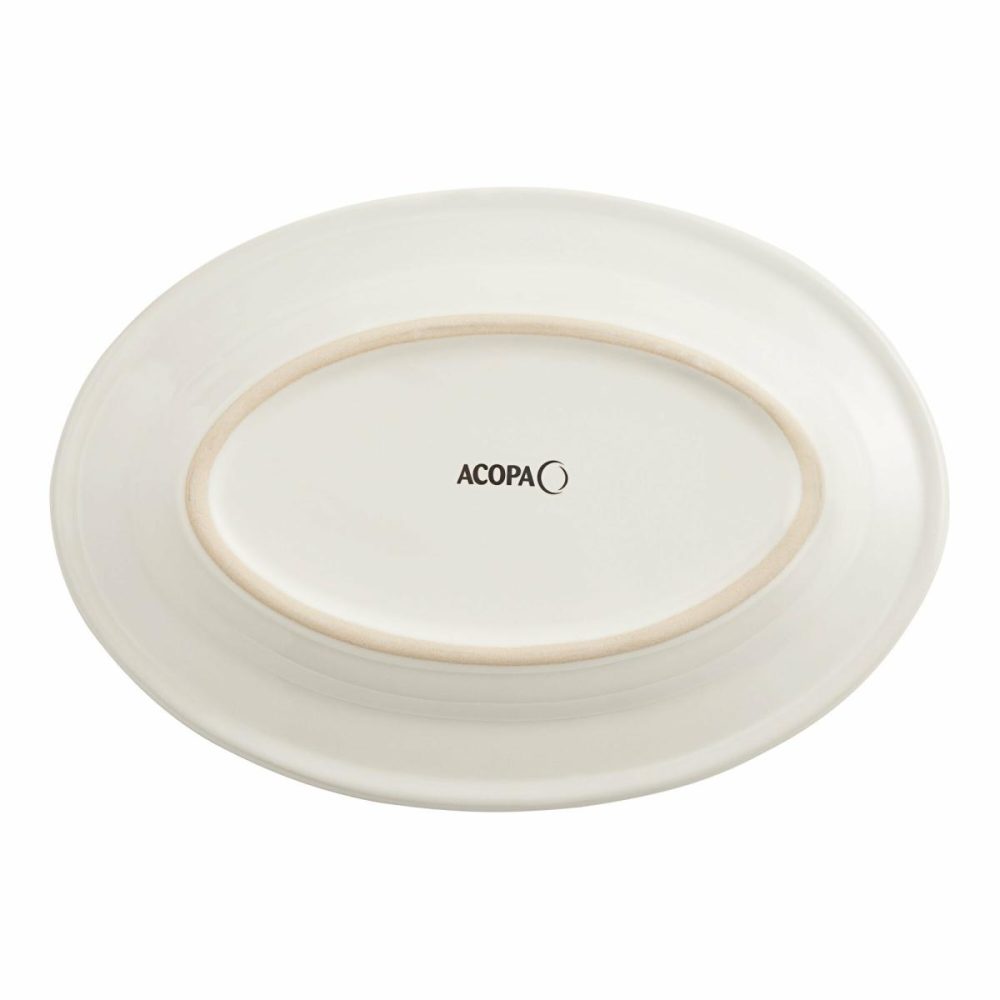 China Platters And Trays |  9 3/4" X 7 1/2" Bright White Oval Coupe Stoneware Platter – 24/Case