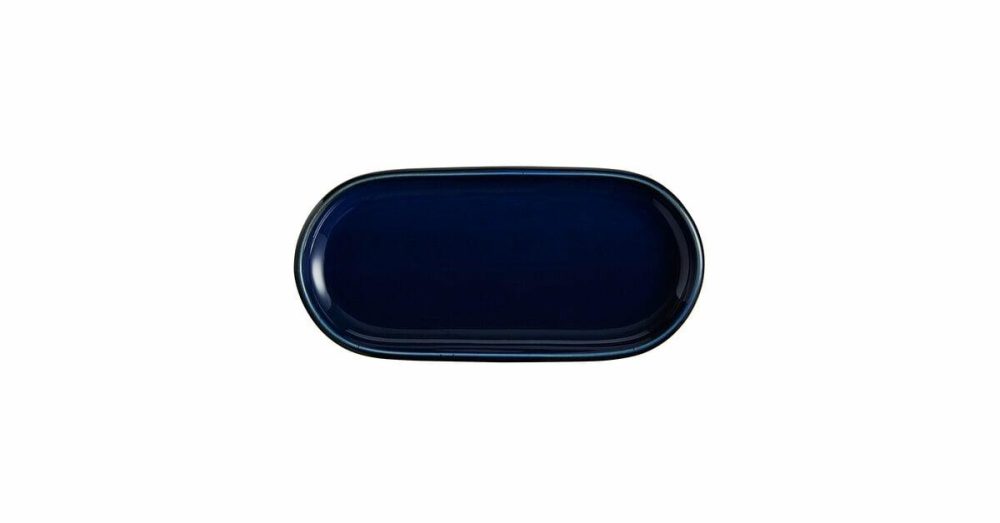 China Platters And Trays |  Capri 11 1/2" X 8 3/4" Caribbean Turquoise Oval Stoneware Coupe Platter – 12/Case