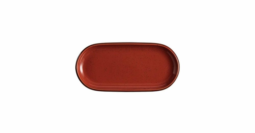 China Platters And Trays |  Capri 11 1/2" X 8 3/4" Coral Reef Oval Stoneware Coupe Platter – 12/Case