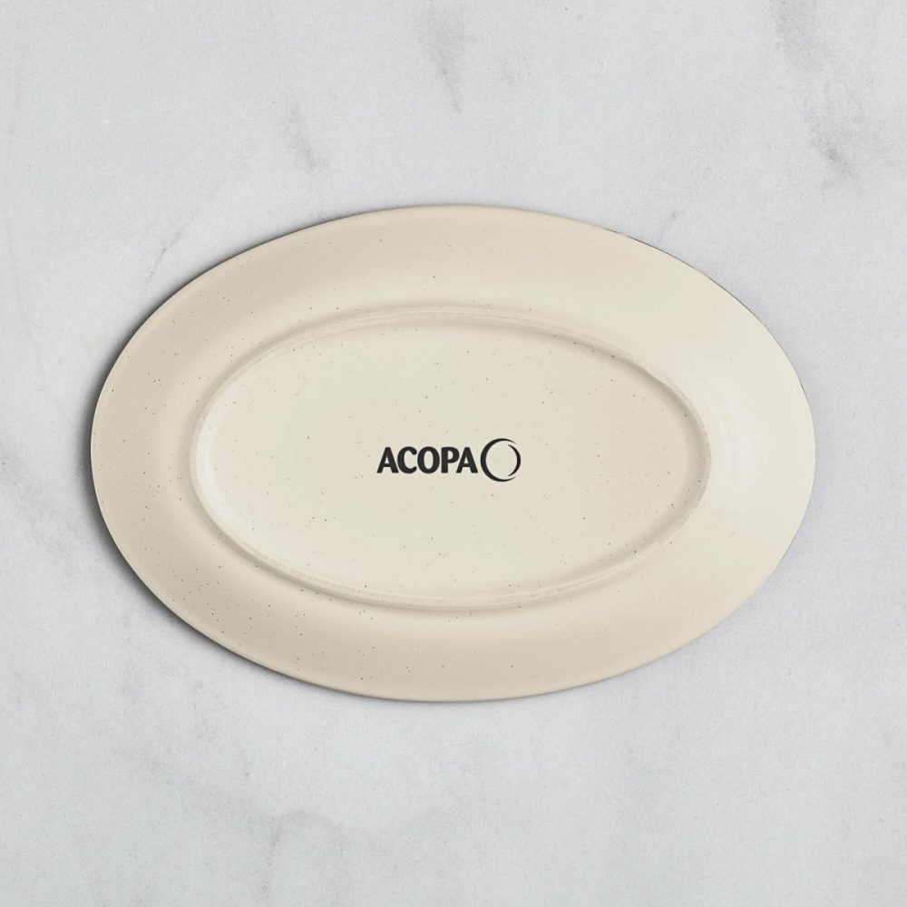 China Platters And Trays |  Capri 9 3/4" X 7" Coconut White Oval Stoneware Coupe Platter – 12/Case