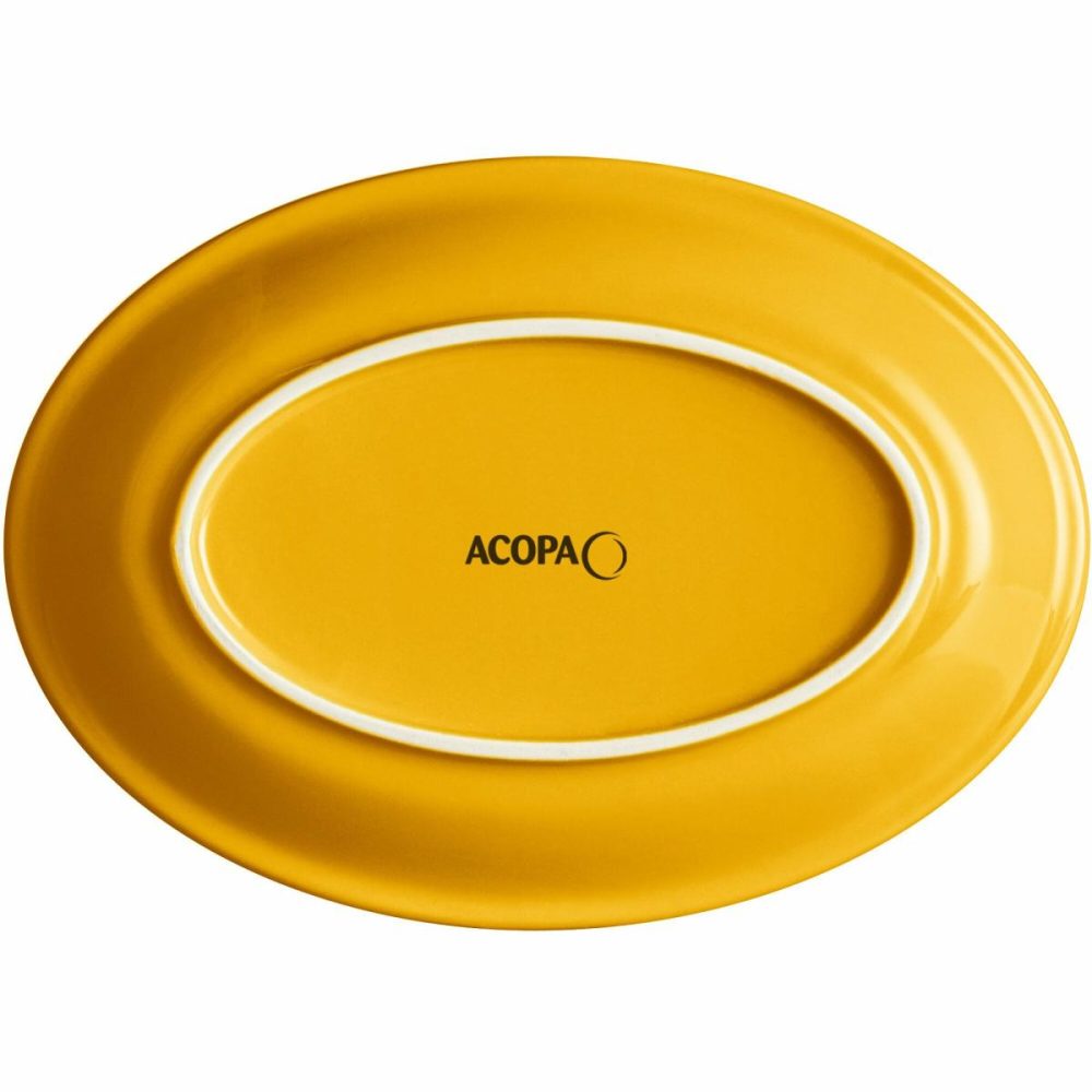 China Platters And Trays |  Capri 9 3/4" X 7" Mango Orange Oval Stoneware Coupe Platter – 12/Case