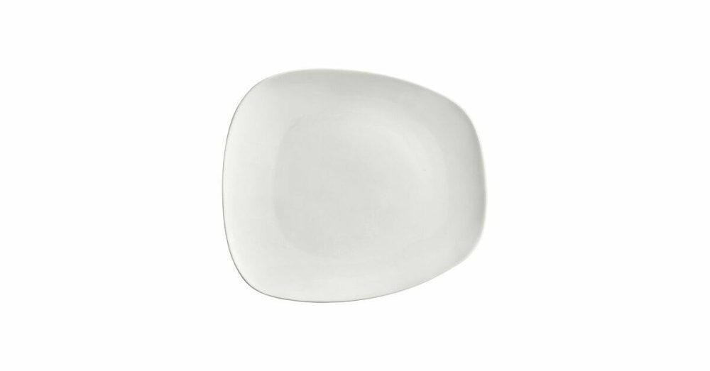 China Platters And Trays |  Nova 7 1/8" X 6 1/2" Cream White Asymmetric Plate – 6/Pack