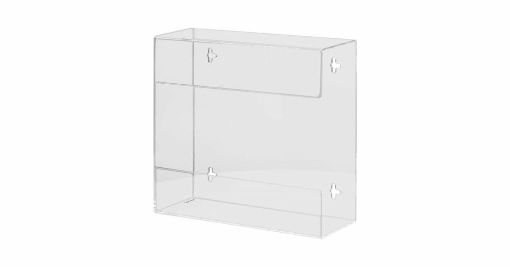 Disposable Glove Dispensers |  10 5/16" X 3 13/16" X 5 5/16" Clear Acrylic Double Glove Dispenser