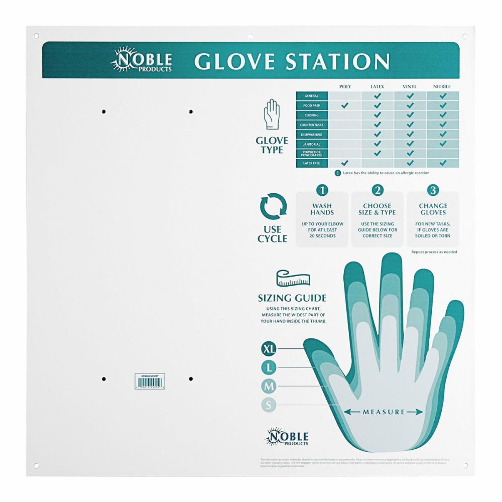 Disposable Glove Dispensers |  3-Box Wire Wall Mount Glove Dispenser Station With Type, Use, And Guide Chart