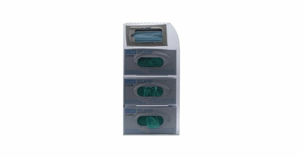 Disposable Glove Dispensers |  4-Compartment Pteg Wall Mount Disposable Glove And Mask Dispenser