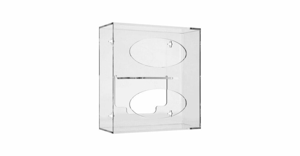 Disposable Glove Dispensers |  Deluxe Acrylic 2-Box Wall Mount Disposable Glove Dispenser