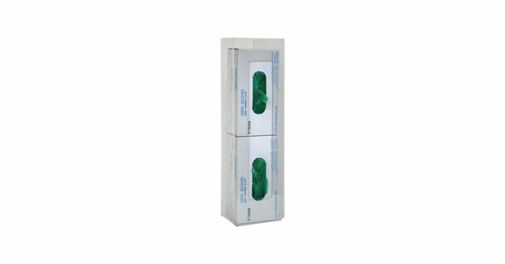 Disposable Glove Dispensers |  Pteg Vertical 2-Box Wall Mount Disposable Glove Dispenser