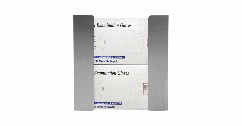 Disposable Glove Dispensers |  Stainless Steel 2-Box Disposable Glove Dispenser