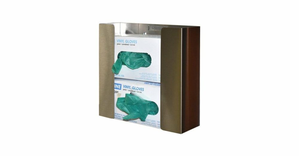 Disposable Glove Dispensers |  Stainless Steel 2-Box Disposable Glove Dispenser With Magnet Mount