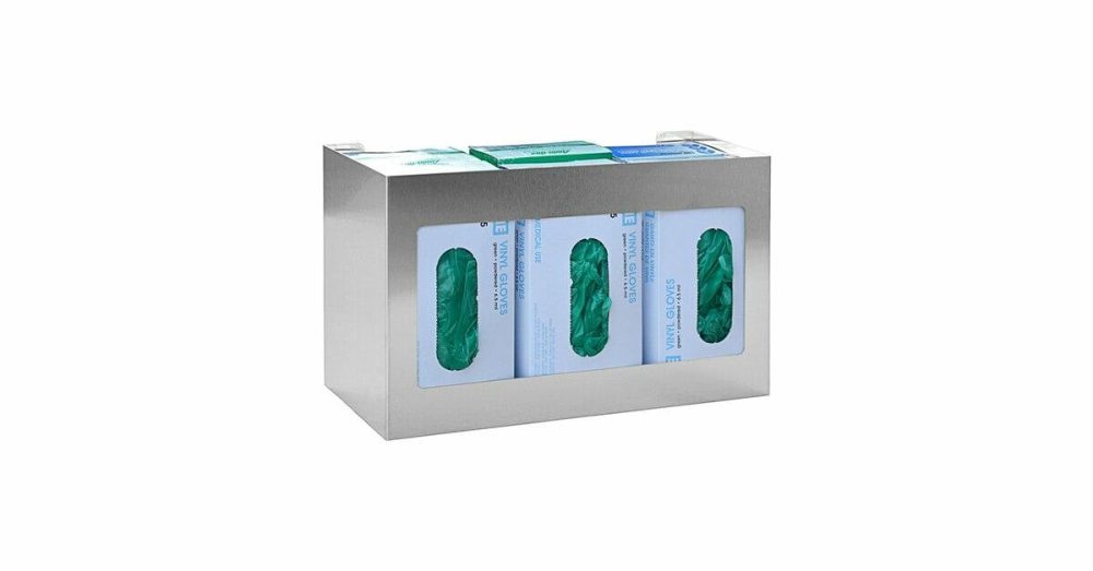 Disposable Glove Dispensers |  Stainless Steel 6-Box Disposable Glove Dispenser