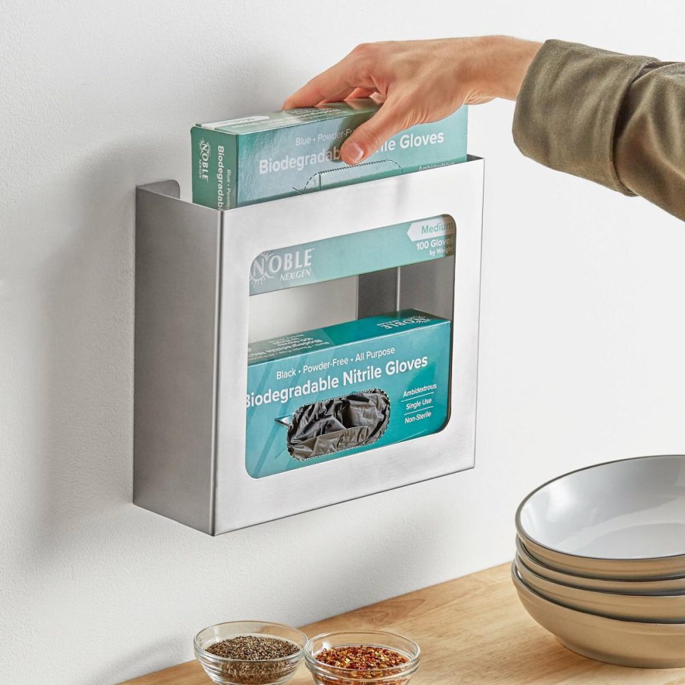 Disposable Glove Dispensers |  Stainless Steel Double Box Disposable Glove Dispenser