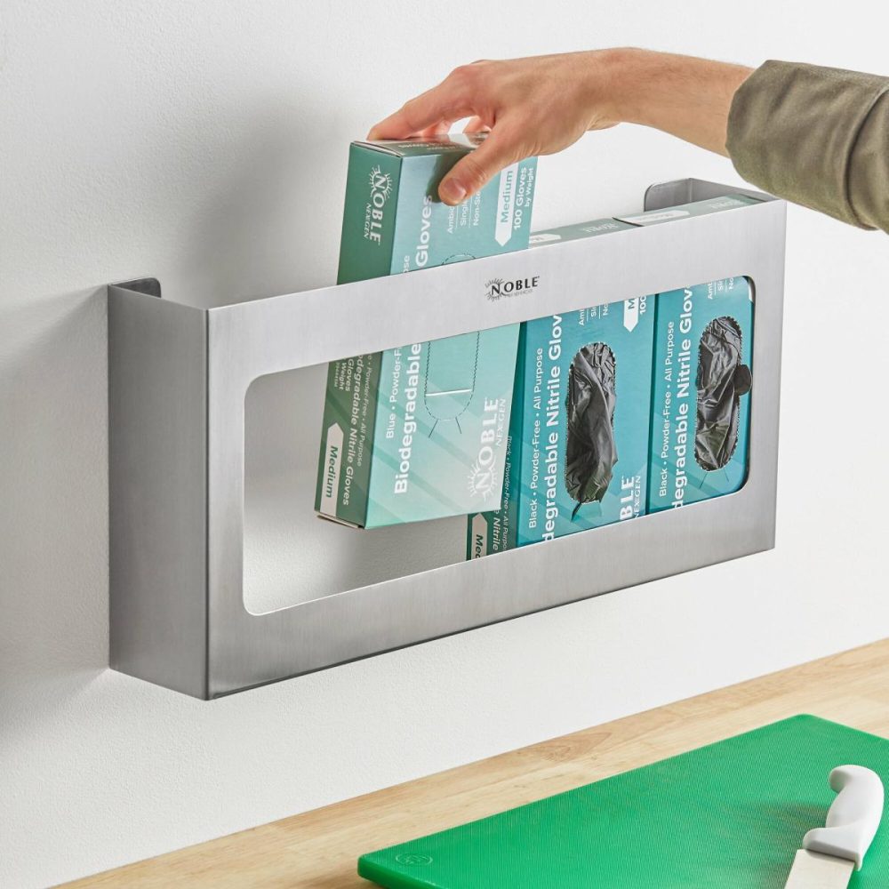 Disposable Glove Dispensers |  Stainless Steel Quadruple Box Disposable Glove Dispenser