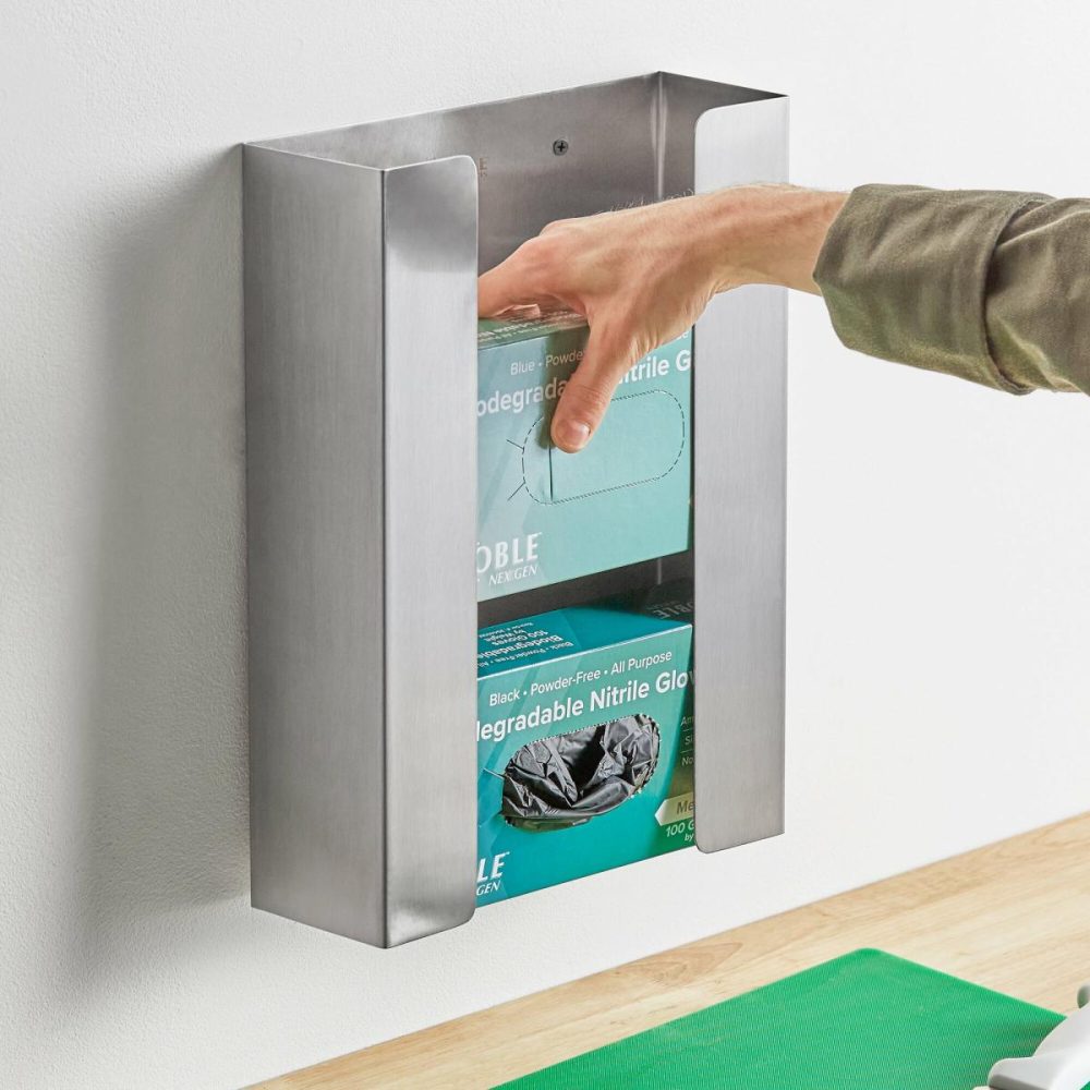 Disposable Glove Dispensers |  Stainless Steel Triple Box Disposable Glove Dispenser