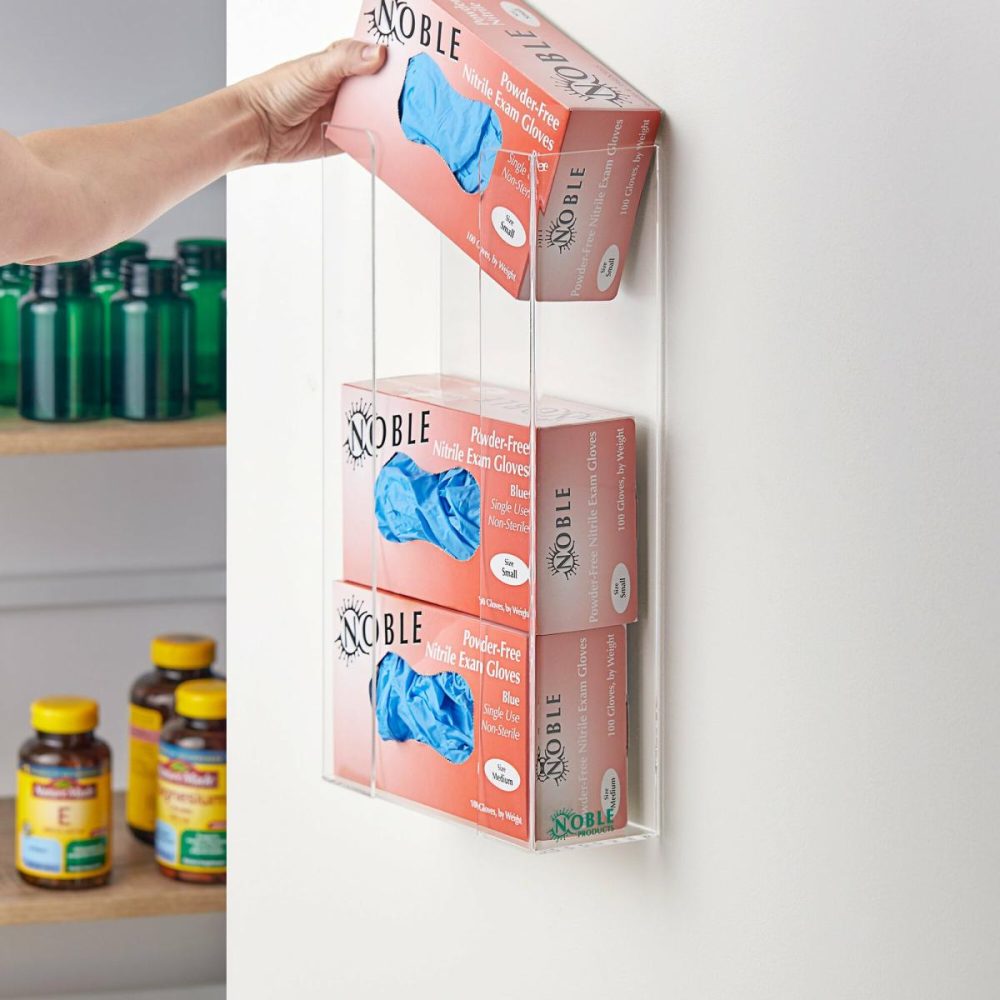 Disposable Glove Dispensers |  Triple Box Acrylic Wall-Mount Glove Dispenser