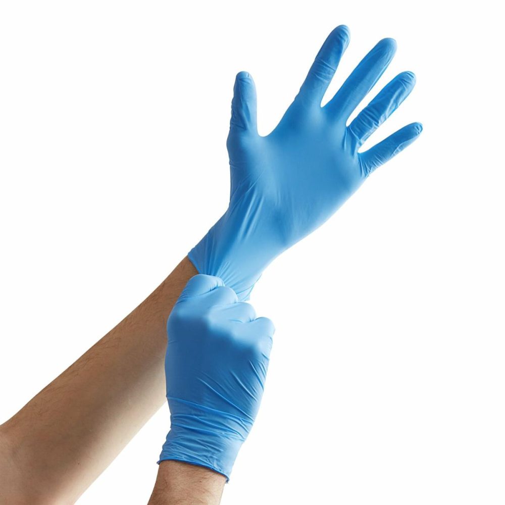 Disposable Gloves |  Blue Biodegradable Nitrile 4 Mil Powder-Free Gloves – 1000/Case