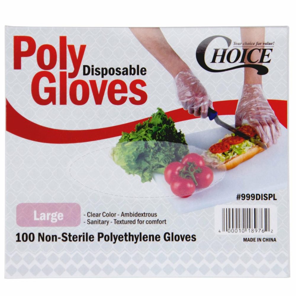 Disposable Gloves |  Disposable Cpe Gloves – For Food Service – 100/Box