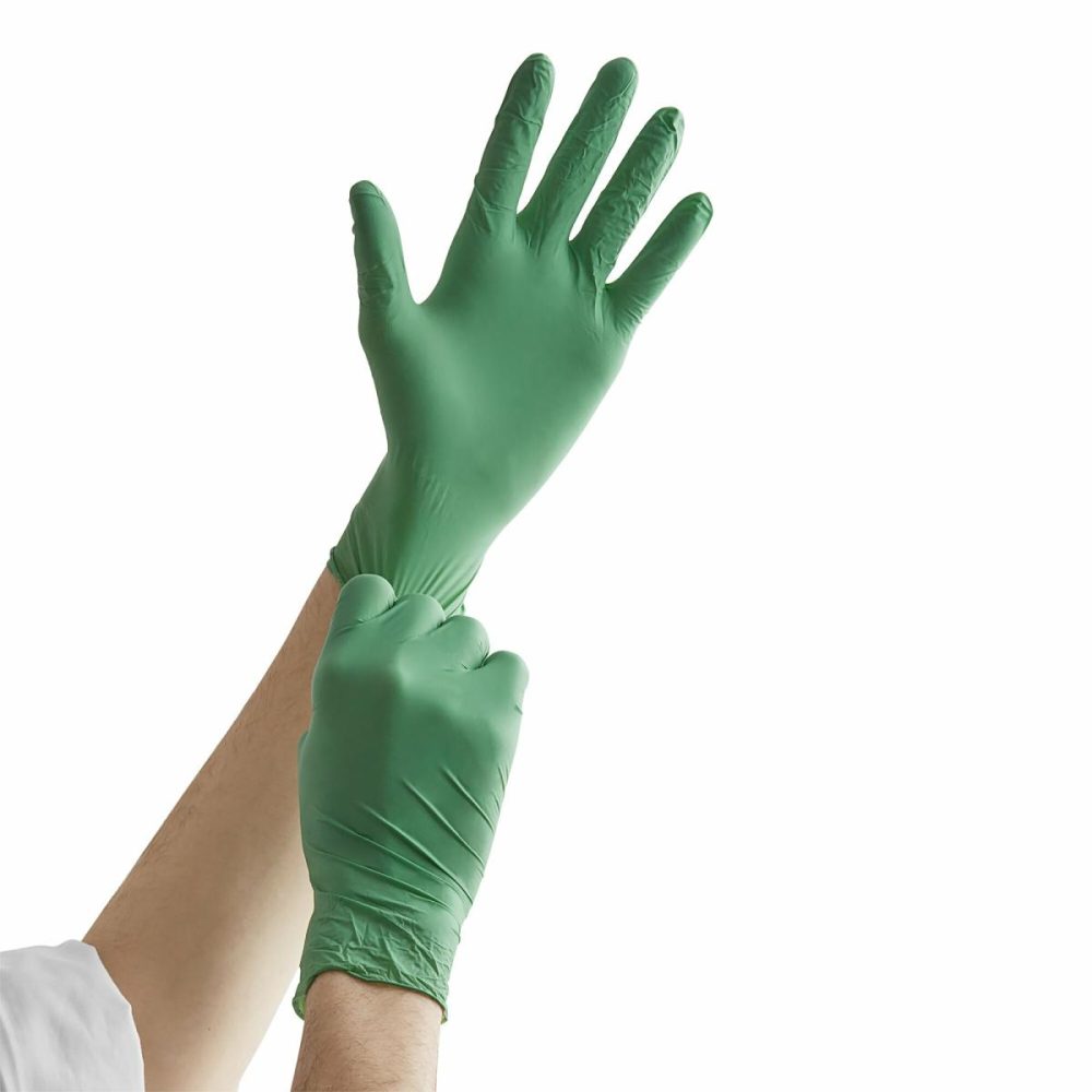 Disposable Gloves |  Green Biodegradable Nitrile 4 Mil Powder-Free Gloves – 1000/Case