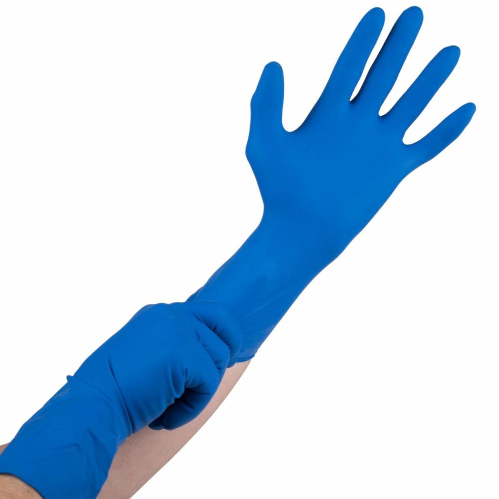 Disposable Gloves |  High Risk Latex Exam Gloves 15 Mil – Blue – 500/Case