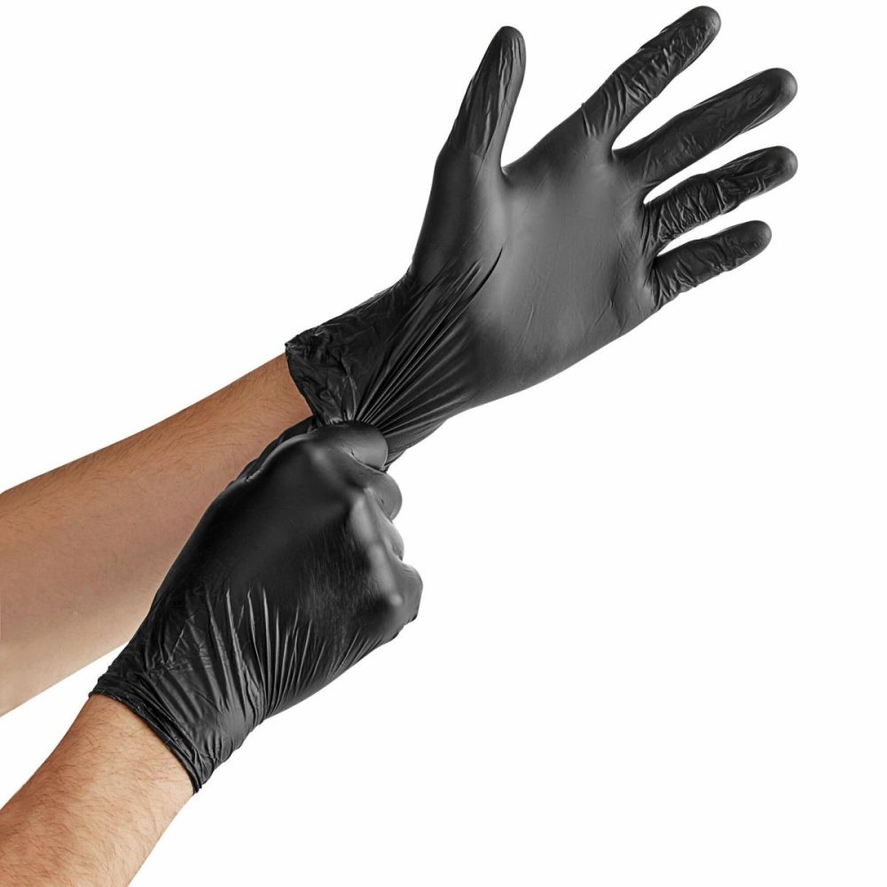 Disposable Gloves |  Powder-Free Disposable Black Hybrid 3 Mil Thick Gloves – 1000/Case