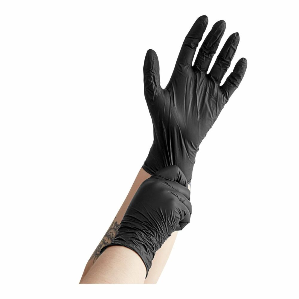 Disposable Gloves |  Powder-Free Disposable Nitrile 5 Mil Thick Textured Gloves – 100/Box