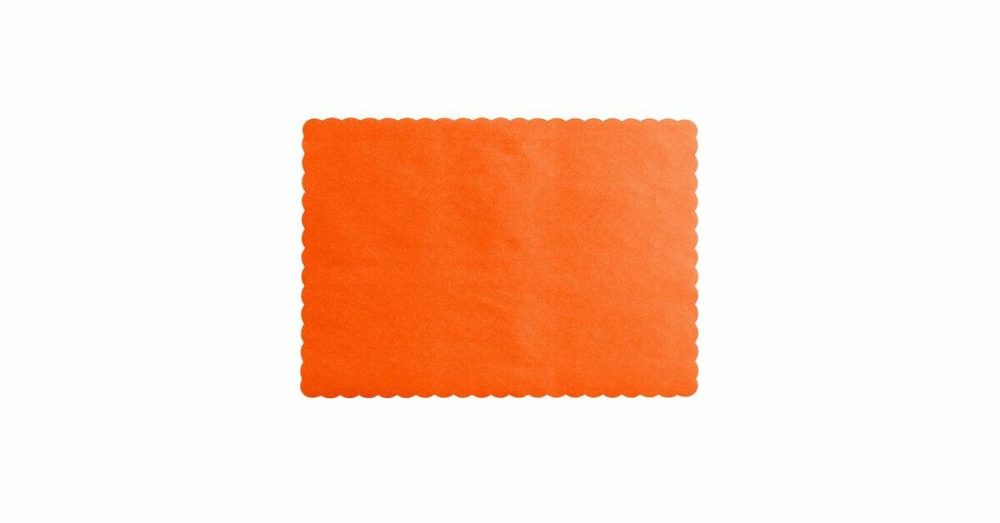 Disposable Placemats |  10" X 14" Bittersweet Colored Paper Placemat With Scalloped Edge – 1000/Case