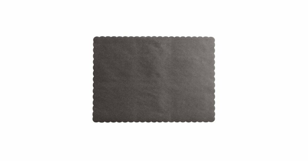 Disposable Placemats |  10" X 14" Black Colored Paper Placemat With Scalloped Edge – 1000/Case