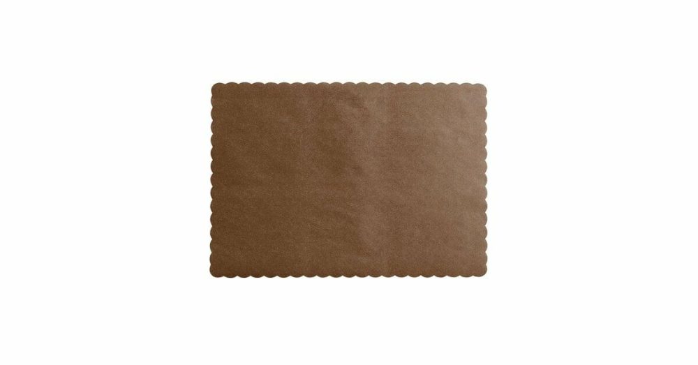 Disposable Placemats |  10" X 14" Brown Colored Paper Placemat With Scalloped Edge – 1000/Case