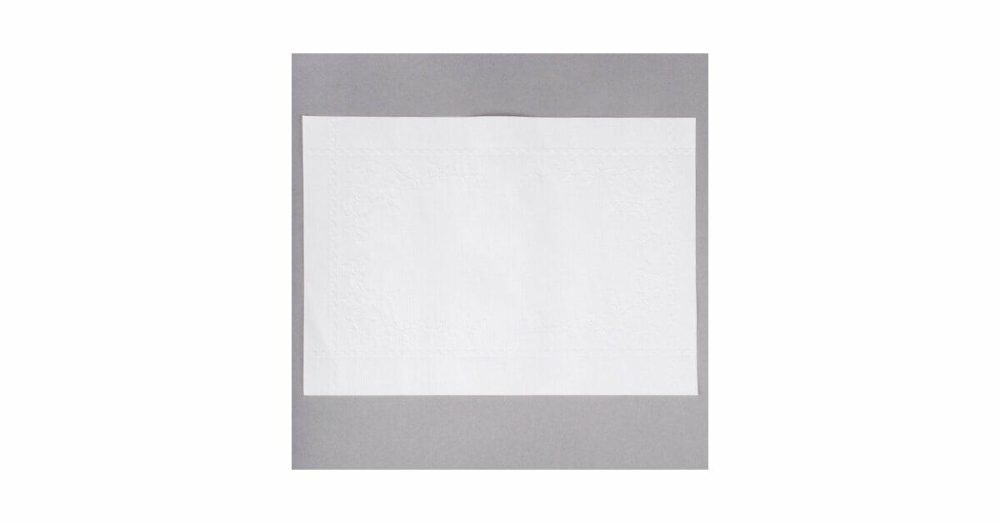 Disposable Placemats |  10" X 14" Customizable Off-White Colored Paper Placemat With Scalloped Edge – 1000/Case