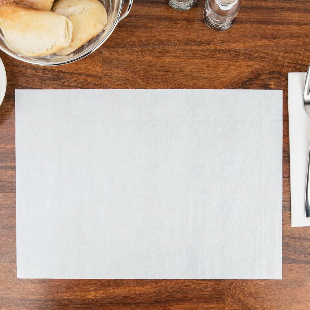 Disposable Placemats |  10" X 14" Customizable Off-White Colored Paper Placemat With Scalloped Edge – 1000/Case