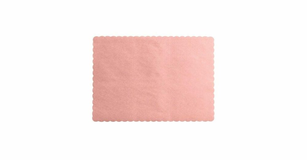 Disposable Placemats |  10" X 14" Dusty Rose Colored Paper Placemat With Scalloped Edge – 1000/Case