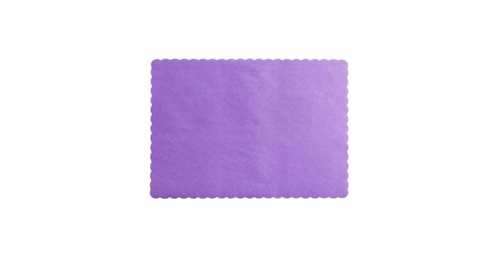 Disposable Placemats |  10" X 14" Lavender Colored Paper Placemat With Scalloped Edge – 1000/Case