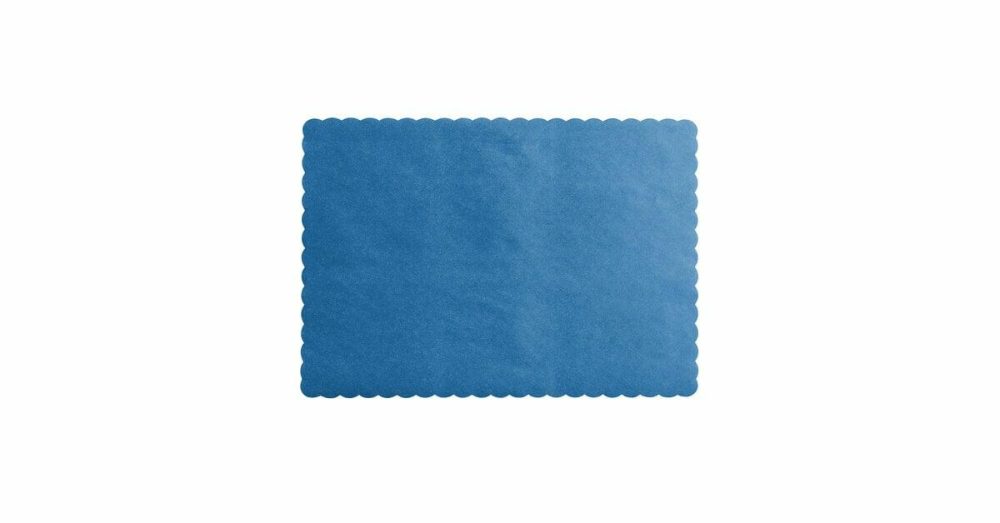 Disposable Placemats |  10" X 14" Navy Blue Colored Paper Placemat With Scalloped Edge – 1000/Case