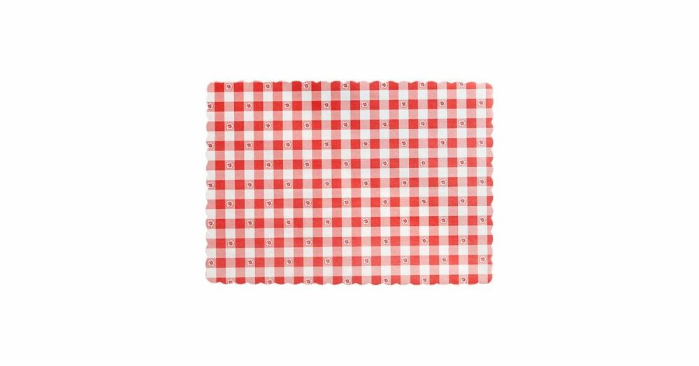 Disposable Placemats |  10" X 14" Red Gingham Colored Paper Placemat   – 1000/Case