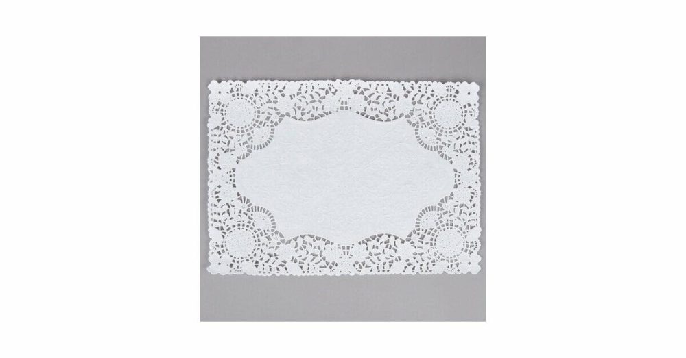 Disposable Placemats |  10" X 14" White Floral Lace Paper Placemat – 1000/Case