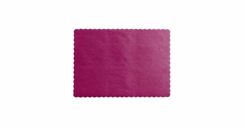 Disposable Placemats |  10" X 14" Wine Colored Paper Placemat With Scalloped Edge – 1000/Case