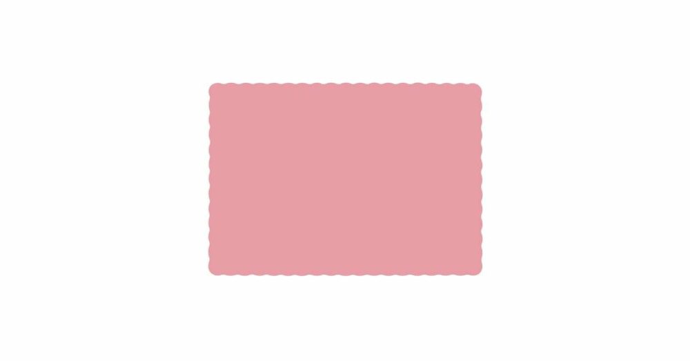 Disposable Placemats |  310525 10" X 14" Dusty Rose Pink Colored Paper Placemat With Scalloped Edge – 1000/Case